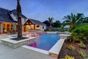 White Oak Outdoors. Luxury Custom Pool Design in the Woodlands.